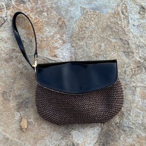 Talbots Black and Brown Wristlet Clutch - Women's Evening Bag